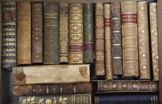 Old leather and cloth - A miscellany of mostly 19th and early 20th century books, including some Dickens first editions